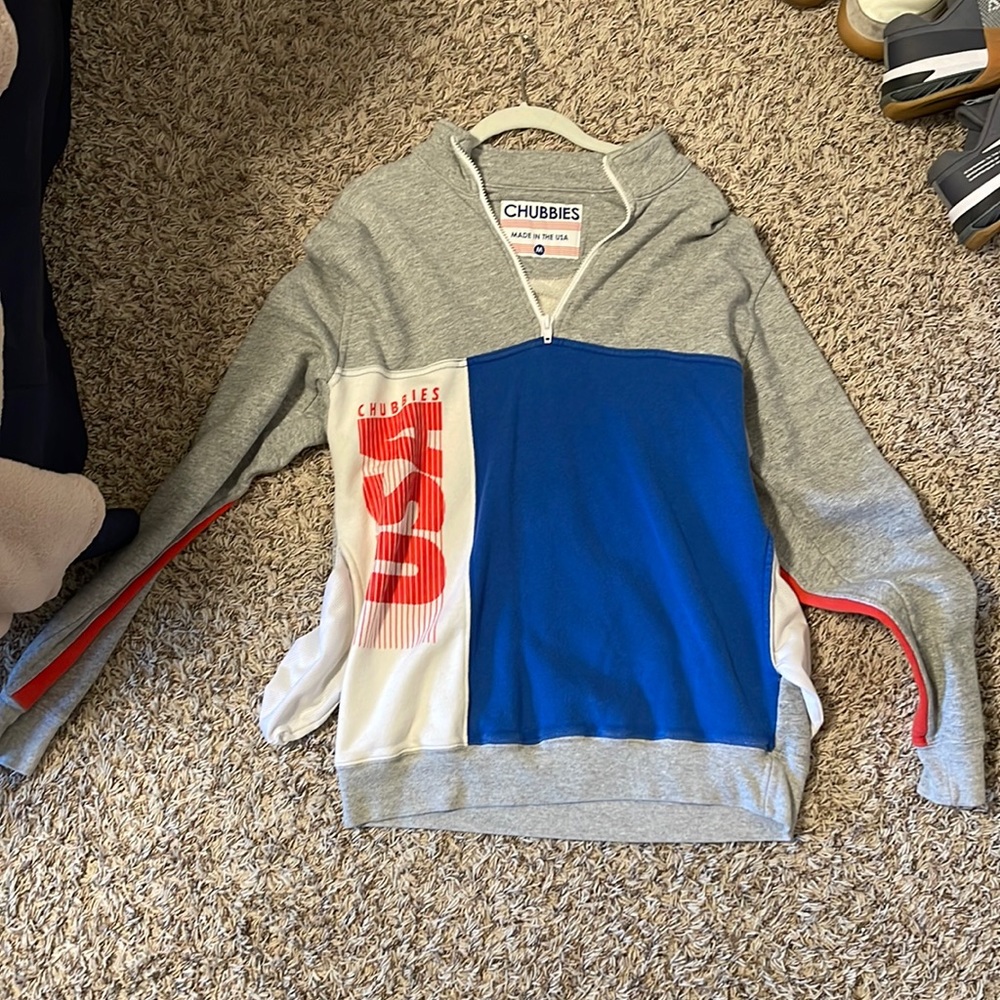 Chubbies Rare USA Quarter Zip Size Medium
